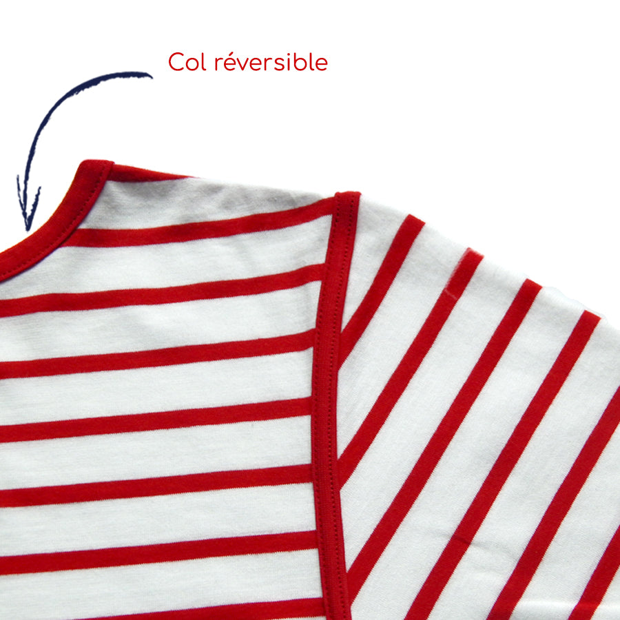 MARINIERE ADULTES REVERSIBLE MANCHES COURTES